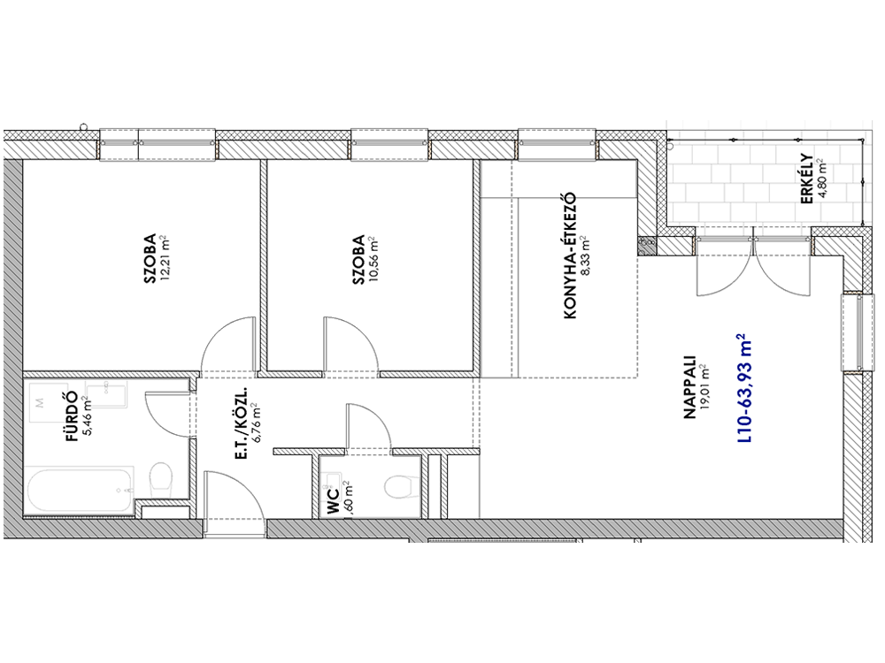 L10 eladó lakás alaprajz