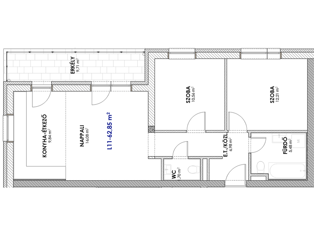 L11 eladó lakás alaprajz