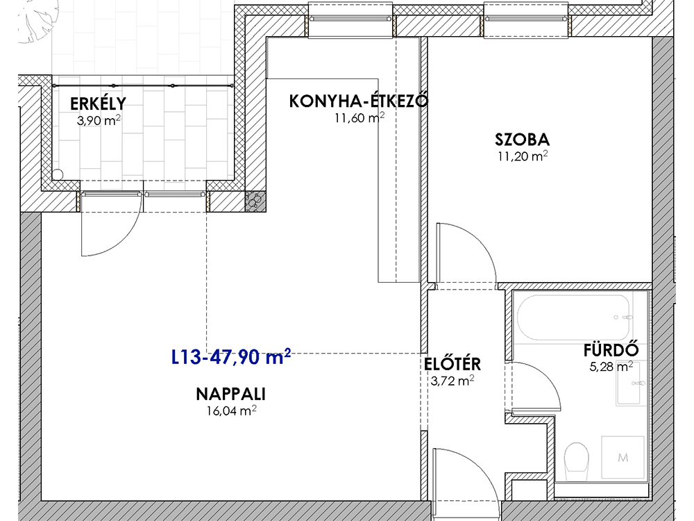 L13 eladó lakás alaprajz