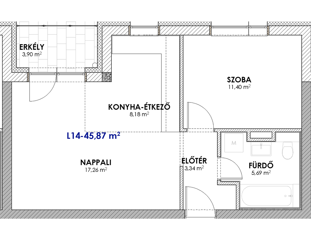 L14 eladó lakás alaprajz