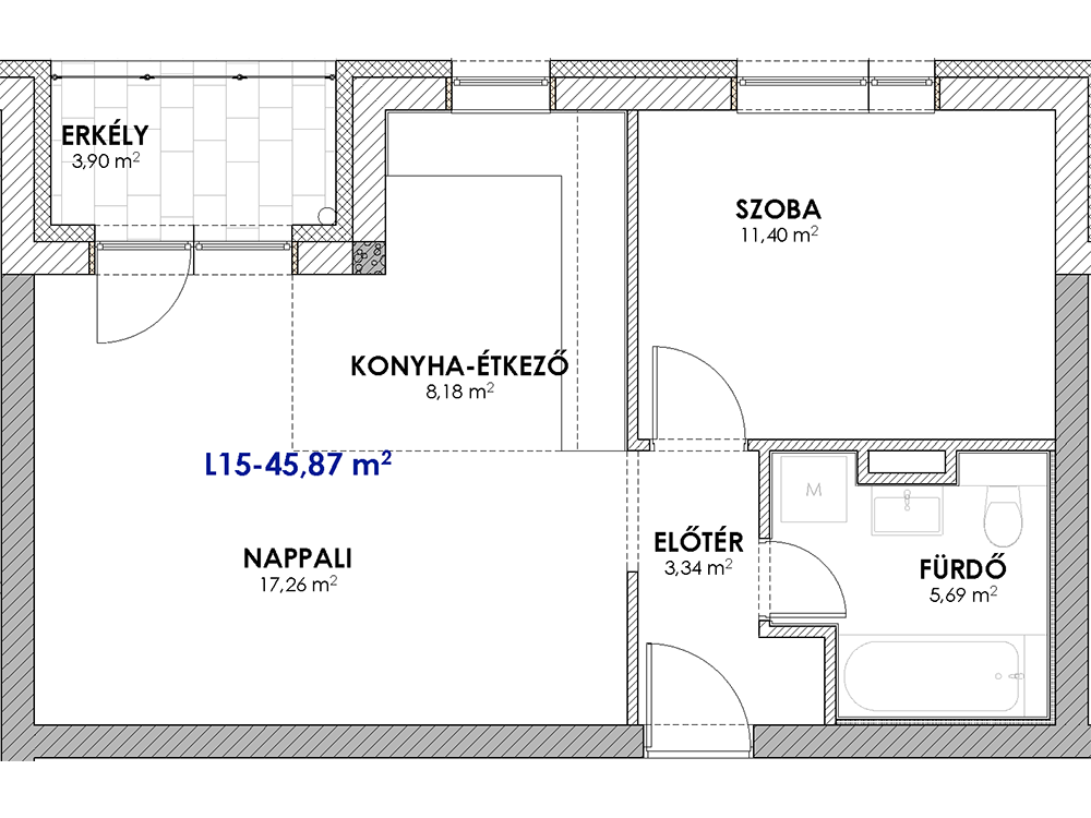 L15 eladó lakás alaprajz