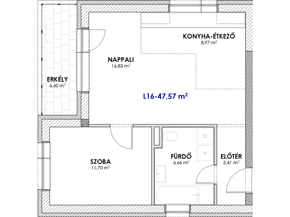 L16 eladó lakás alaprajz