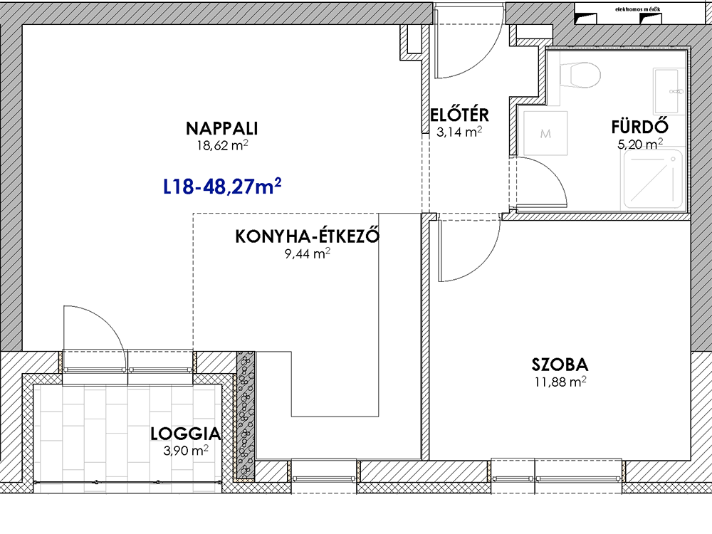 L18 eladó lakás alaprajz