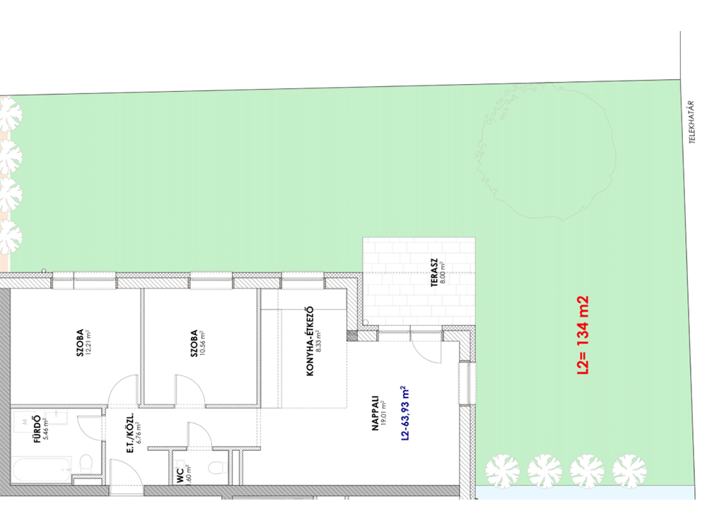 L2 eladó lakás alaprajz