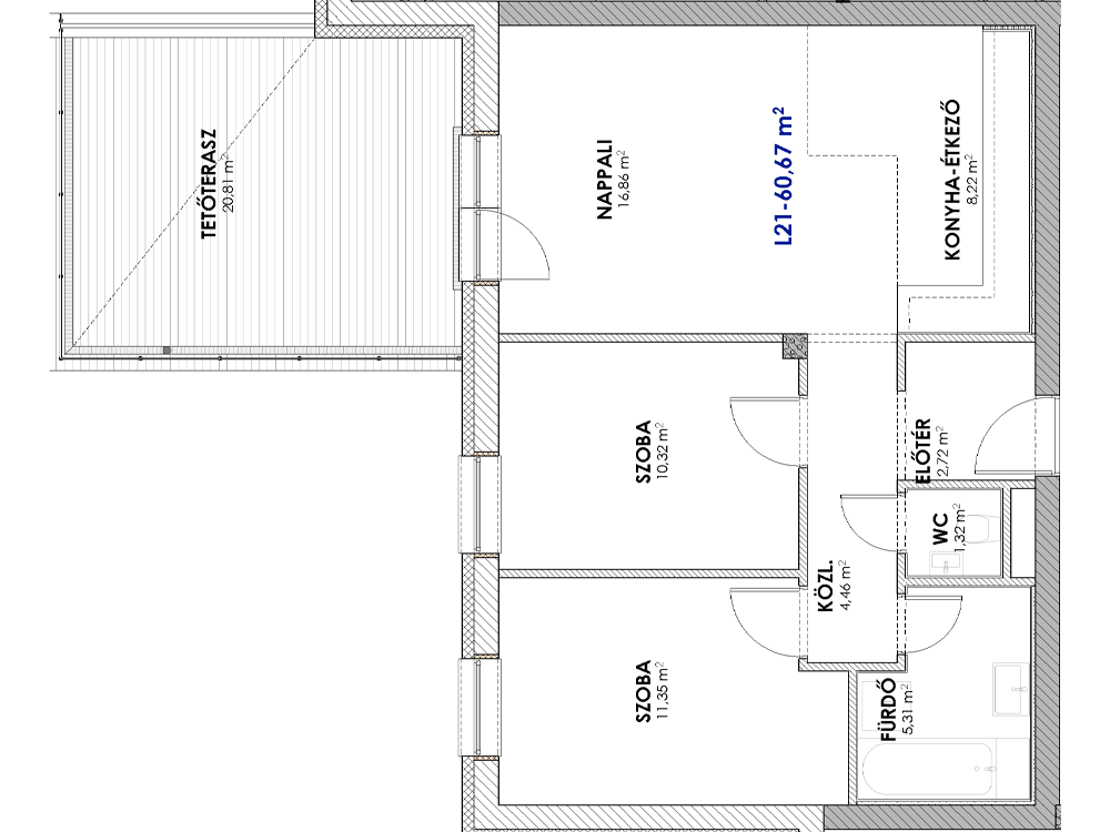 L21 eladó lakás alaprajz