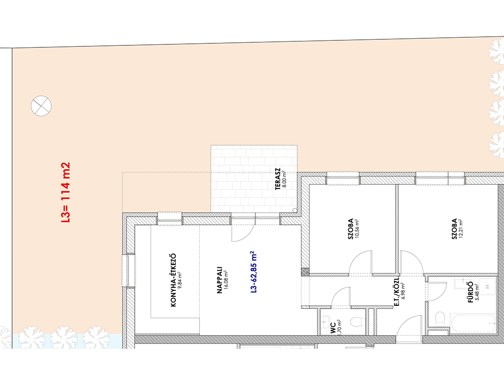 L3 eladó lakás alaprajz