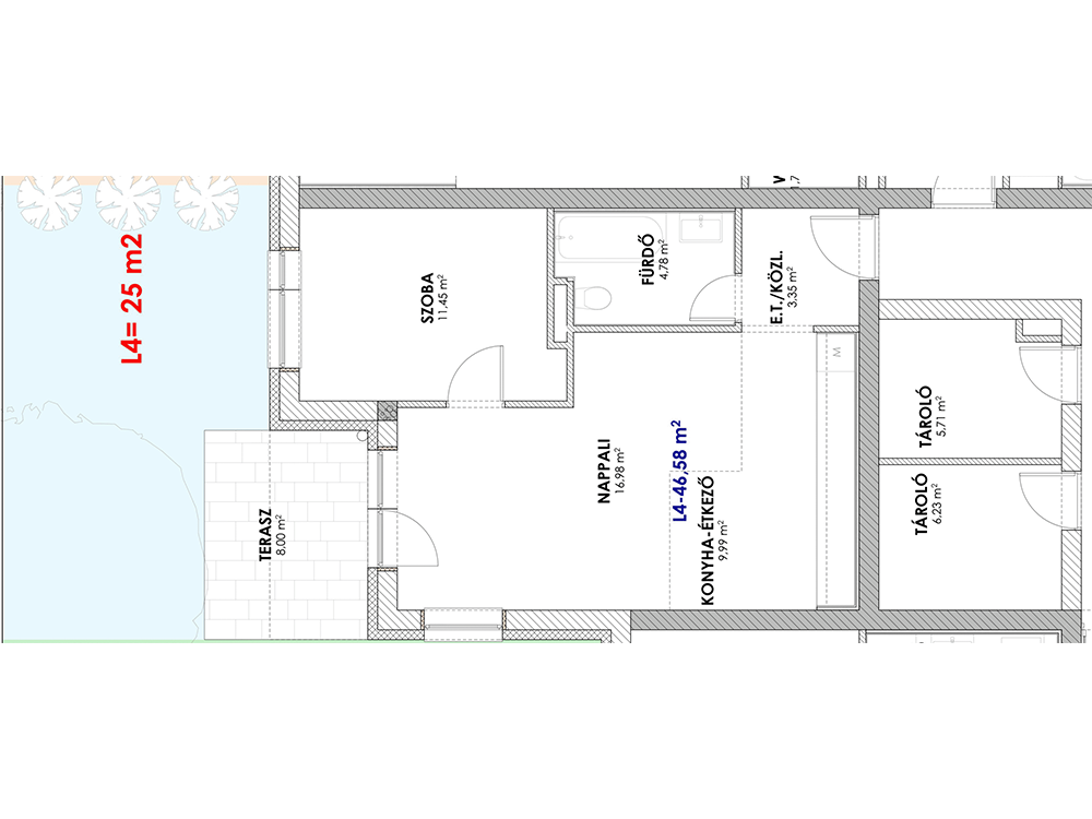 L4 eladó lakás alaprajz