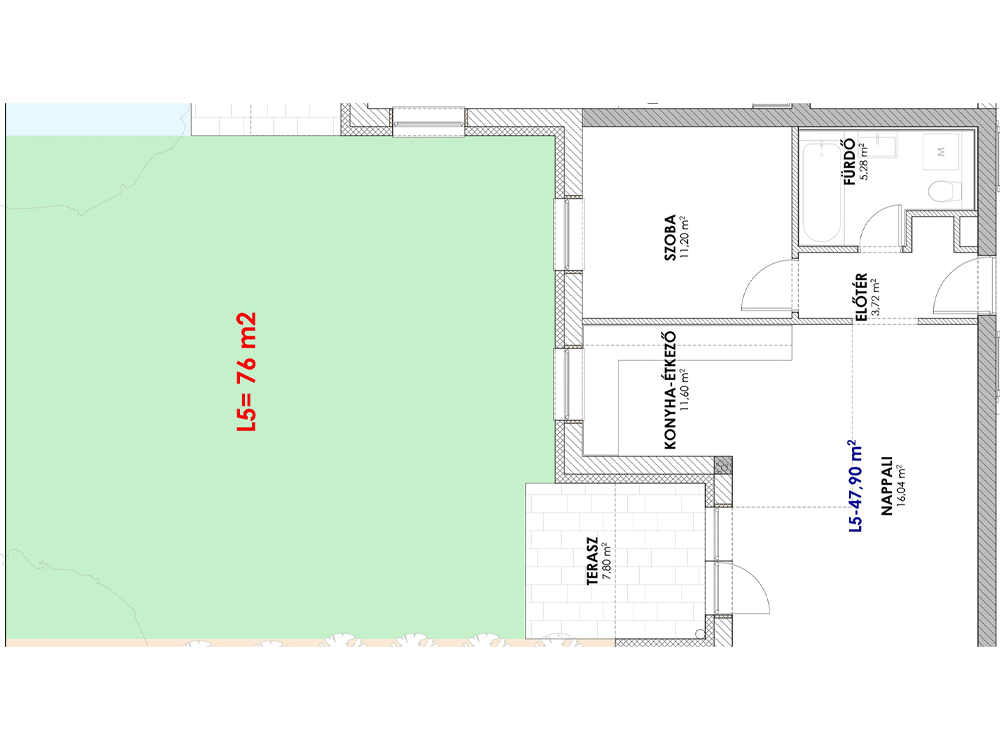 L5 eladó lakás alaprajz