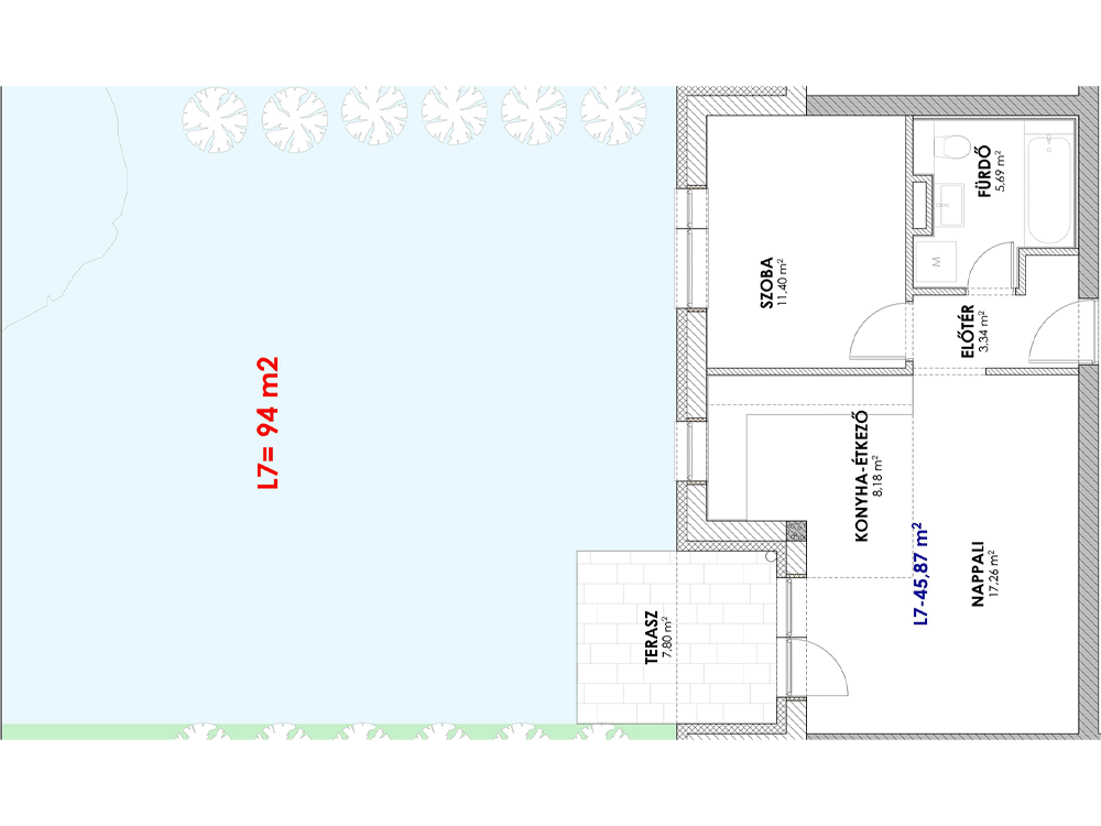 L7 eladó lakás alaprajz